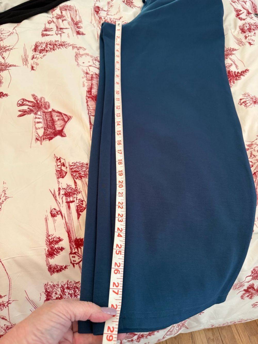 Scuba Fabric Half-Zip Pullover & Wide Leg Pant Set Teal, XL - Picture 9 of 14